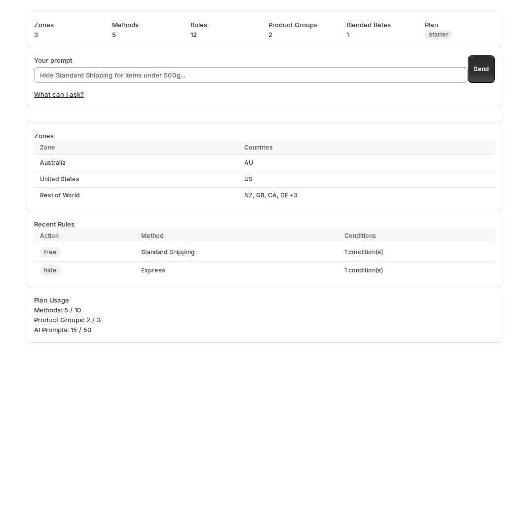 ShipRules AI dashboard preview